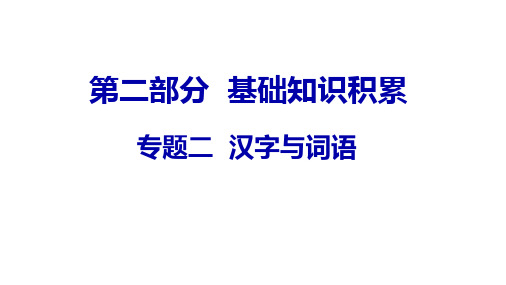 第二部分专题二汉字与词语课件中考语文系统复习(共19张PPT)