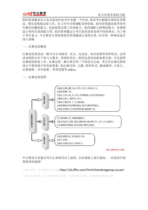 公务员面试备考：组织管理题精讲之比赛竞技