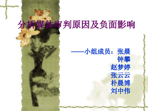 新闻学概论——《分析“媒体审判”原因及其负面影响》