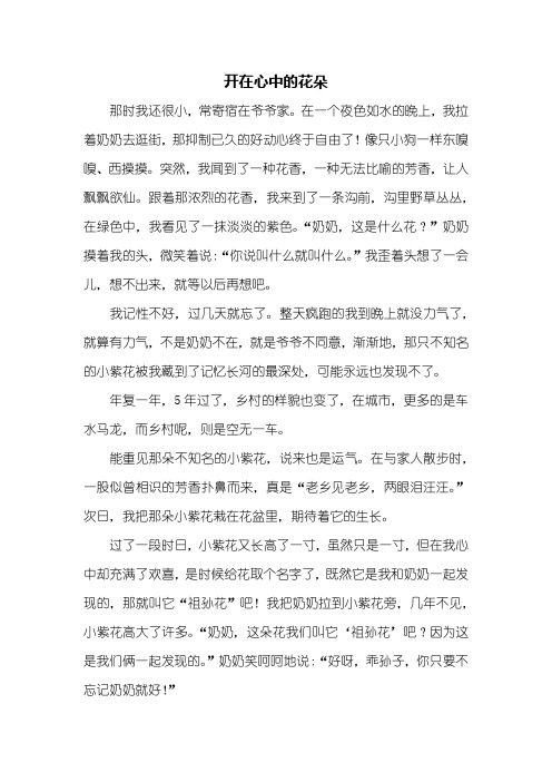 初二作文：开在心中的花朵作文600字
