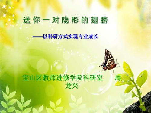 送你一对隐形的翅膀——以科研方式实现专业成长 PPT课件
