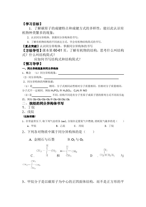 同分异构体复习教案