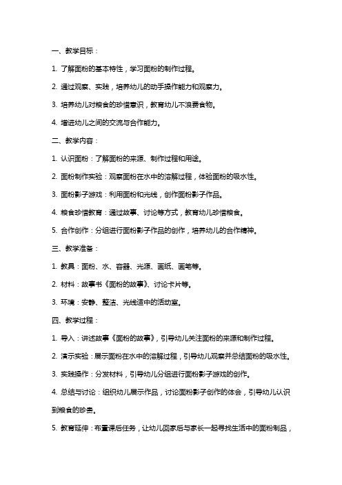 《面粉影子》教案小班目标