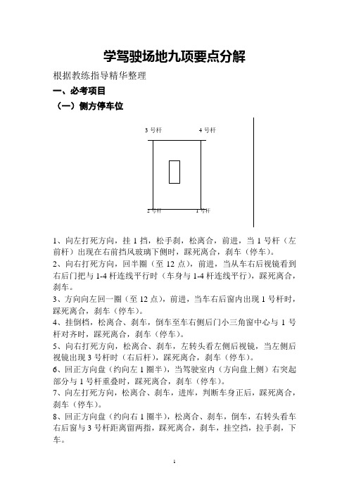 场地九项考试要点分解