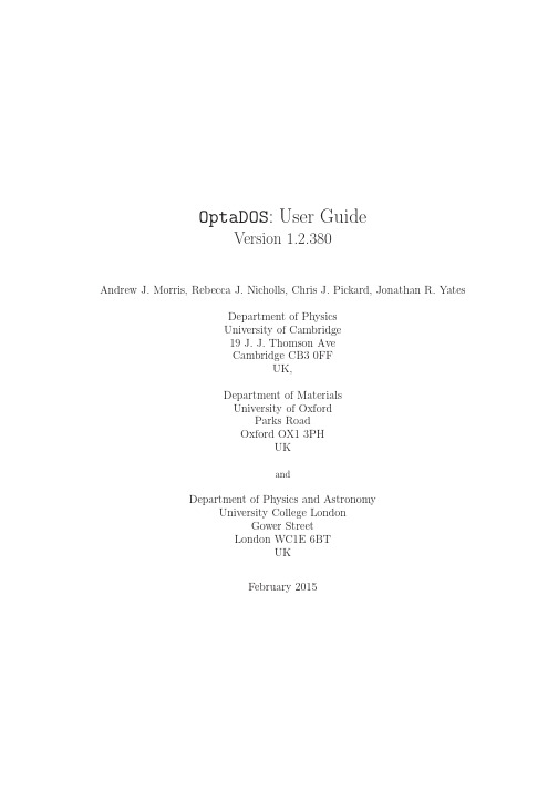 OptaDOS User Guide user_guide_1.2