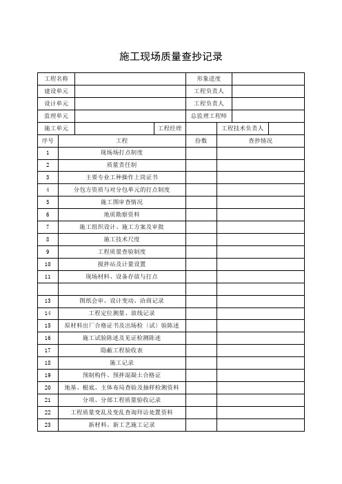 施工现场质量检查记录