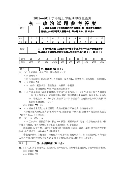 2012初一试题期中历史参考答案doc