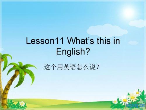 四年级英语上册Lesson11What’sthisinEnglish 精选教学PPT课件2科普版