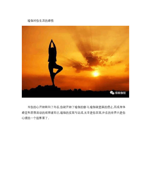 瑜伽对你生活的感悟