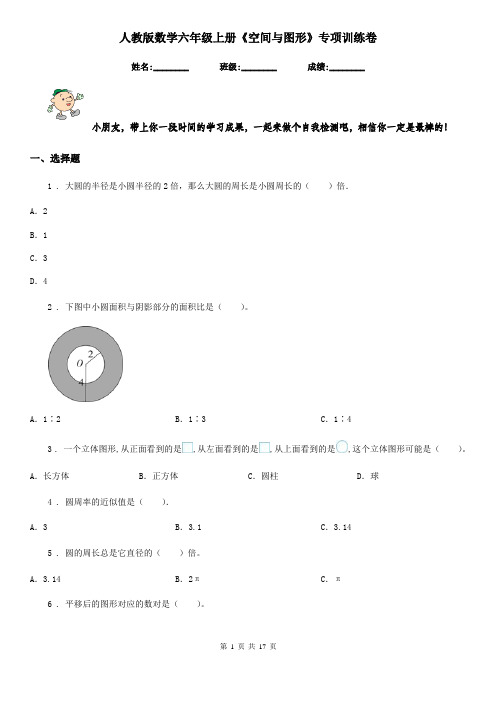 人教版 数学六年级上册《空间与图形》专项训练卷
