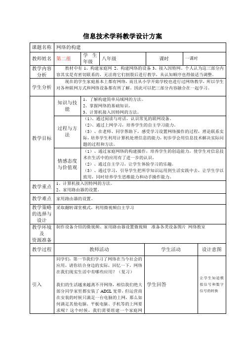 信息技术学科教学设计(网络构建)