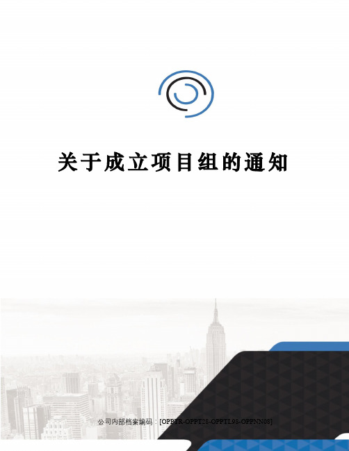 关于成立项目组的通知