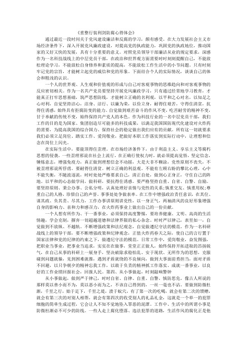 《重整行装利剑防腐心得体会》