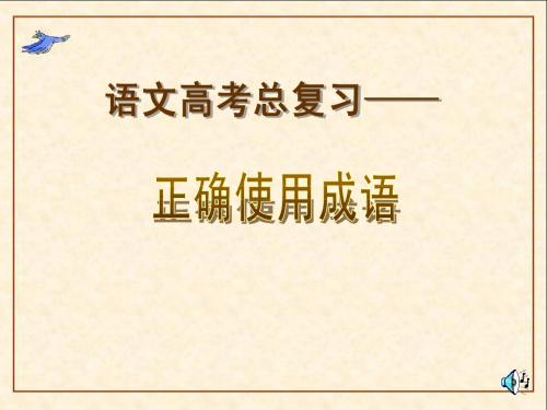 语文高考总复习——《正确使用成语》