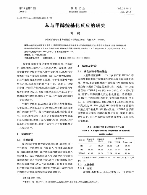 苯与甲醇烷基化反应的研究