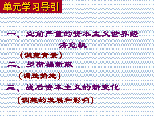 2012年高考历史一轮基础课件(必修二)第17课空前严重的资本主义世界经济危机