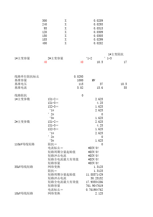 110kV短路电流计算
