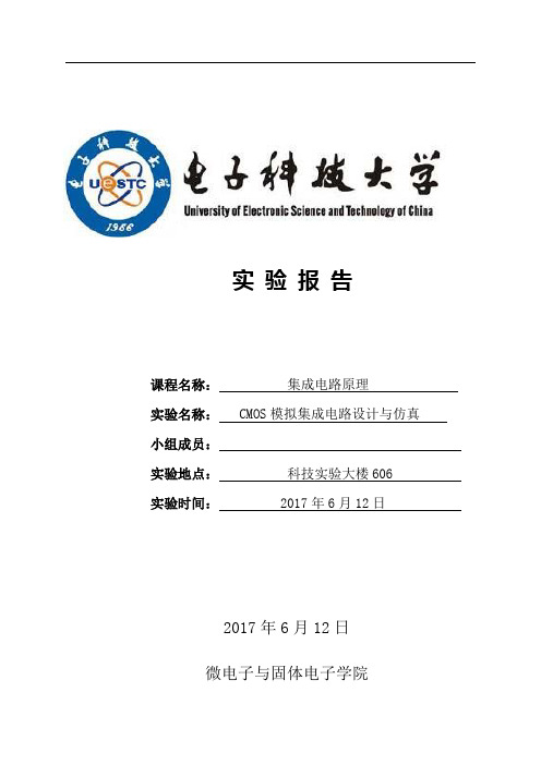 电子科技大学集成电路原理实验CMOS模拟集成电路设计与仿真王向展