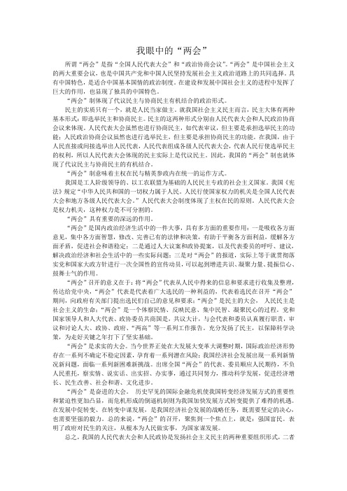 我眼中的“两会”