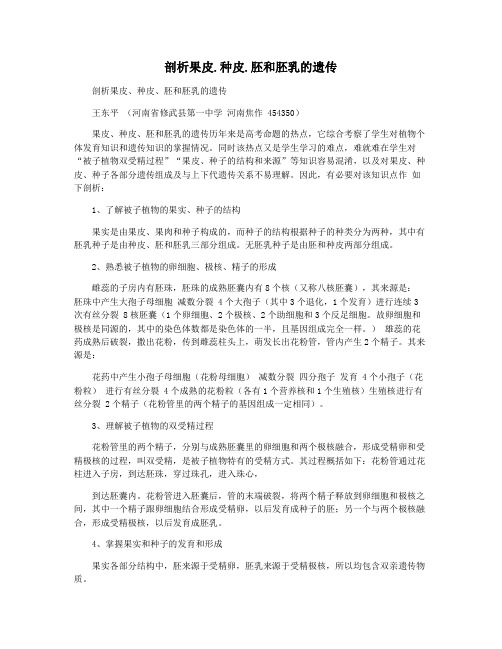 剖析果皮.种皮.胚和胚乳的遗传