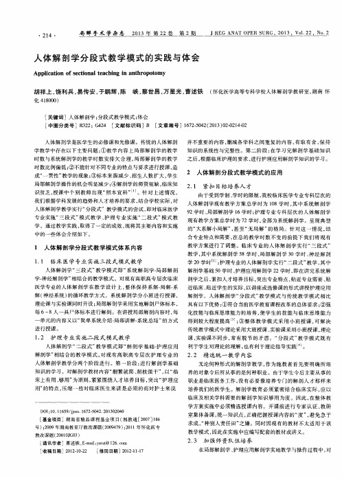 人体解剖学分段式教学模式的实践与体会
