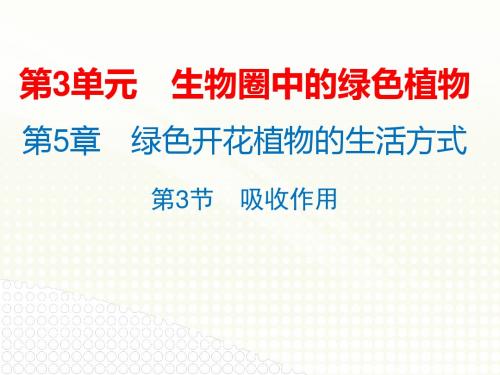 2017——2018学年北师大版七年级上册生物学课件 第5章 第3节 吸收作用