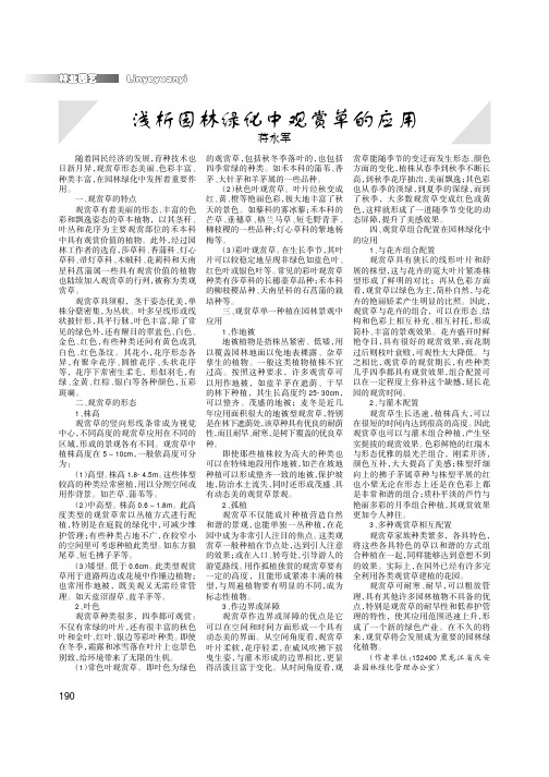 浅析园林绿化中观赏草的应用