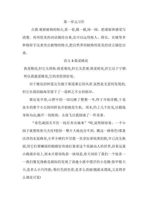 部编版三年级语文下册第一单元作文范文