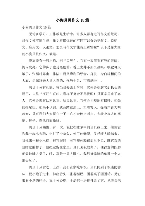 小狗贝贝作文15篇
