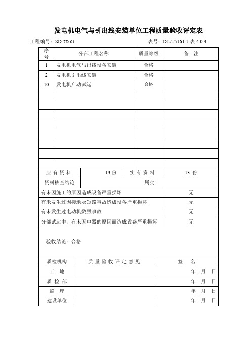 1发电机电气与引出线安装