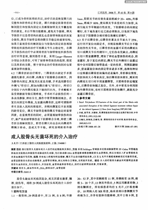成人股骨头无菌坏死的介入治疗