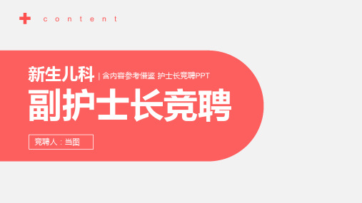 新生儿科副护士长竞聘报告PPT模板