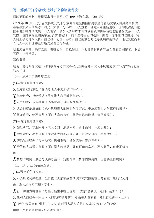 刘丁宁作文范文