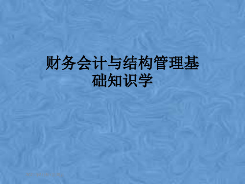 财务会计与结构管理基础知识学