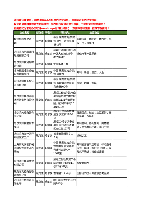 新版黑龙江省哈尔滨开利工商企业公司商家名录名单联系方式大全16家