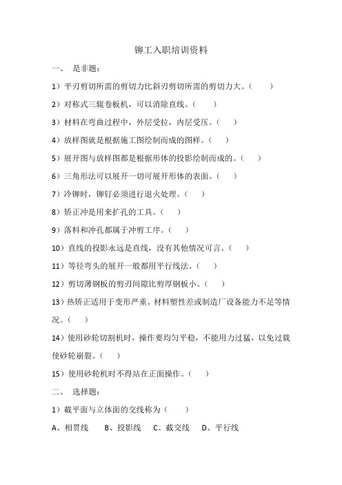 入职培训资料(铆工)