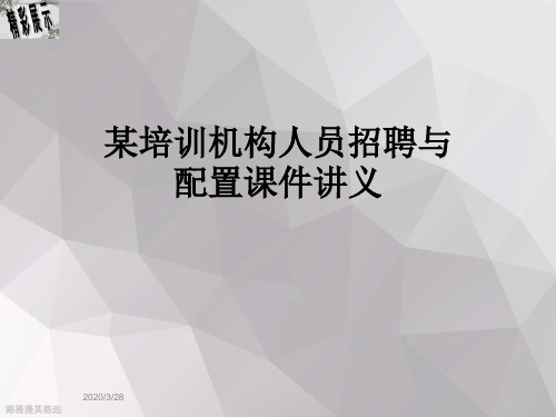 某培训机构人员招聘与配置课件讲义