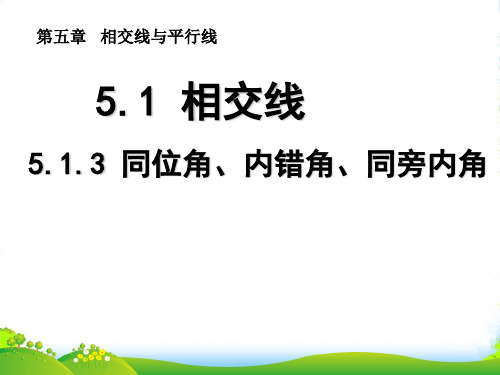 人教版七年级数学下册第五章《 同位角、内错角、同旁内角》优课件