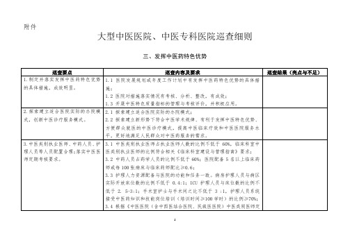 大型中医医院巡查细则