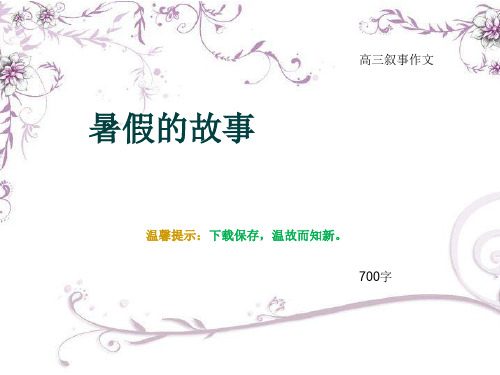 高三叙事作文《暑假的故事》700字
