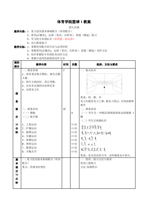 体育学院篮球1教案