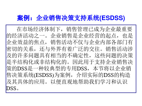 案例：企业销售决策支持系统_ESDSS_