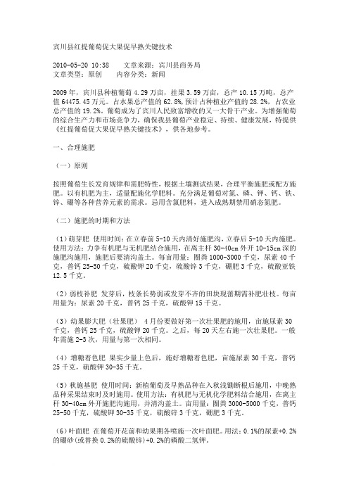 宾川县红提葡萄促大果促早熟关键技术
