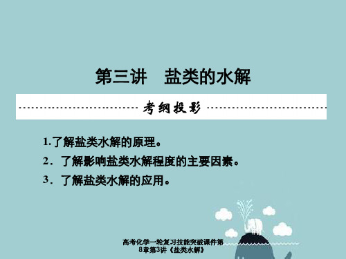 高考化学一轮复习技能突破课件第8章第3讲《盐类水解》