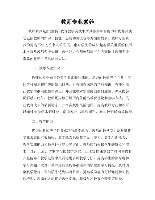 教师专业素养