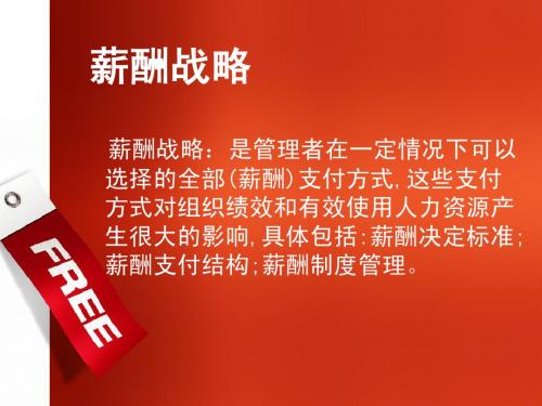 薪酬战略内部公平or外部公平PPT