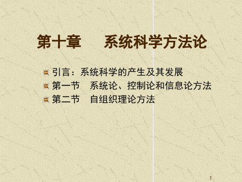 自然辩证法·科学技术哲学·第十章·系统科学方法论