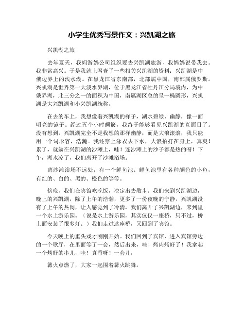 小学生优秀写景作文：兴凯湖之旅