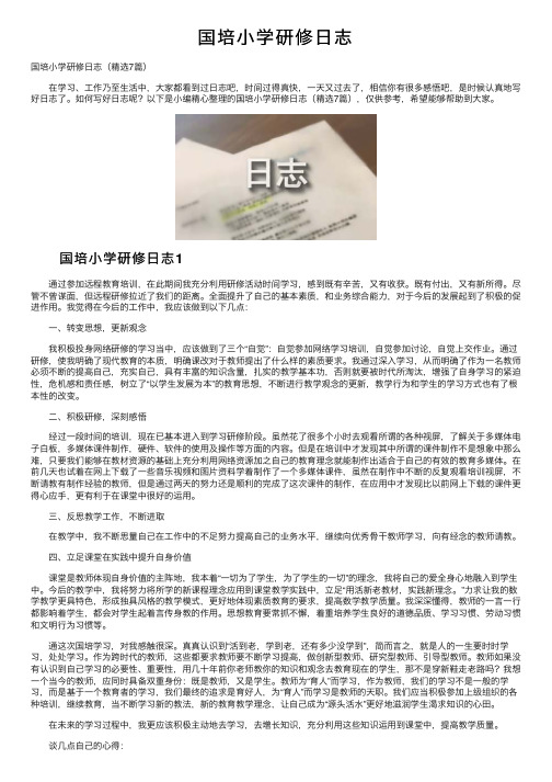 国培小学研修日志