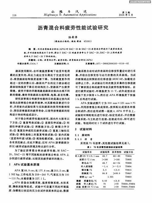 沥青混合料疲劳性能试验研究